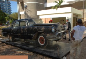 El carro de Antonio de la Maza será exhibido en la parte frontal de la Plaza de la Cultura.