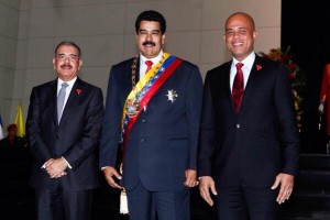 Foto Presidentes Maduro, Danilo Medina y Martelly.