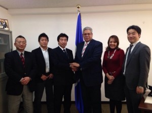 Embajador Dominicano en Japón, Hector Dominguez, junto a algunos integrantes de la delegación comercial que visitará el país.