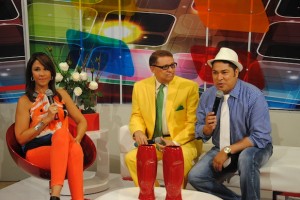 Mariasela Alvarez, con Domingo y el Pachá