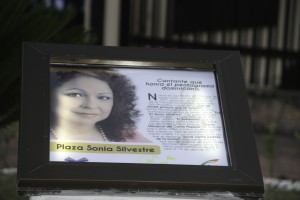 Tarja con la imagen y breve biografía de Sonia