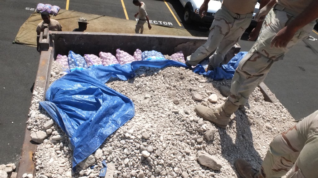 Cesfront incauta 17 mil libras de ajo oculto en camión cargado de arena
