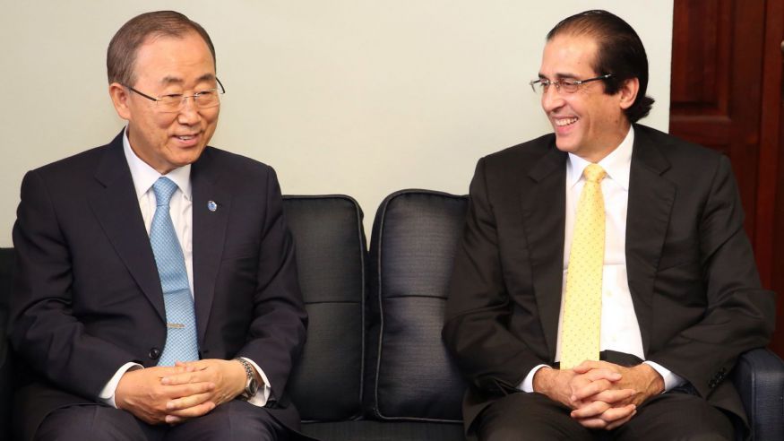 Ban Ki-moon felicita al ministro de la Presidencia por políticas sociales