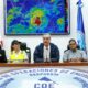 El presidente Luis Abinader habla en la rueda de prensa en el Palacio Nacional.