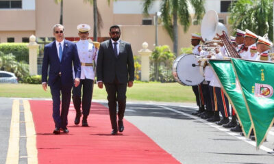 El presidente Abinader y su homólogo de la República Cooperativa de Guyana, Mohamed Irfaan Ali.