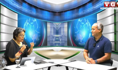 Hernani Aquino en la entrevista con la periodista Belkys Martínez.