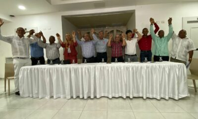 Representantes de los partidos que respaldan precandidatura de Niño López en San Francisco de Macorís.