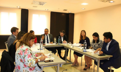 El director de Pro Consumidor, Eddy Alcántara, en la reunión que sostuvo con sus homólogos de Iberoamérica.