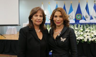 Peggy Cabral viuda de Peña Gómez, y la nueva presidenta del PARLACEN, Silvia García Polanco, en la ceremonia de juramentación celebrada en Guatemala.